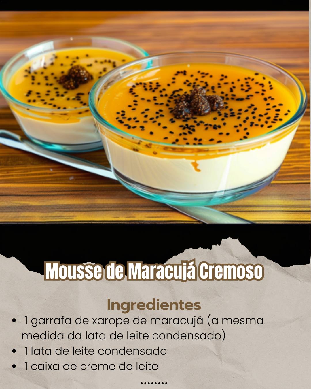 Mousse de Maracujá Cremoso