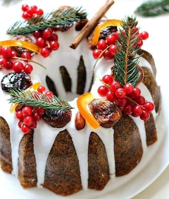 Bolo de Natal com Frutas e Nozes